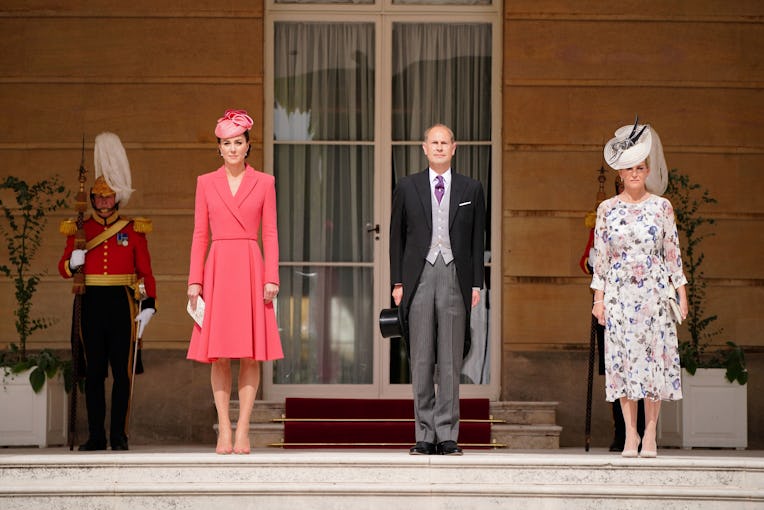 Britain's Catherine, Duchess of Cambridge (2nd L), Britain's Prince Edward, Earl of Wessex (2nd R) a...