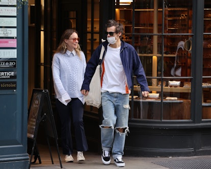 LONDON, ENGLAND - MARCH 15: Harry Styles and Olivia Wilde are seen in Soho on March 15, 2022 in Lond...