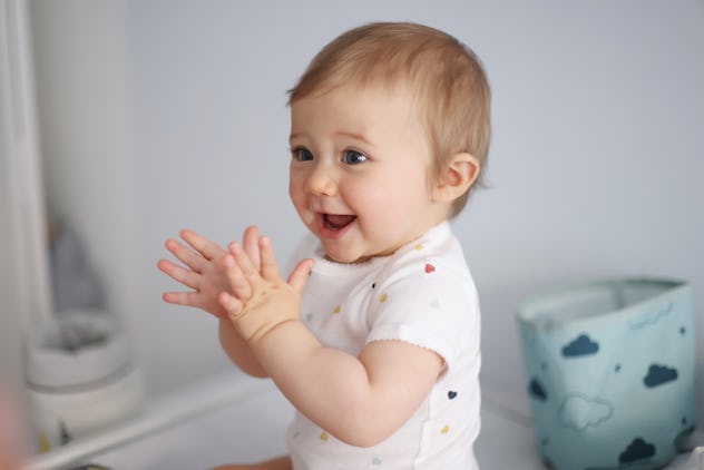 Portrait of a 1 year baby girl, baby girl names that start with e