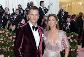 NEW YORK, NEW YORK - MAY 06: Tom Brady and Gisele Bundchen arrives for the 2019 Met Gala celebrating...