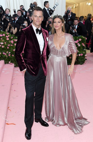 NEW YORK, NEW YORK - MAY 06: Tom Brady and Gisele Bundchen arrives for the 2019 Met Gala celebrating...