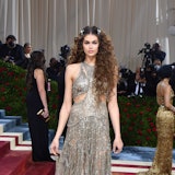 Kaia Gerber arrives for the 2022 Met Gala at the Metropolitan Museum of Art on May 2, 2022, in New Y...