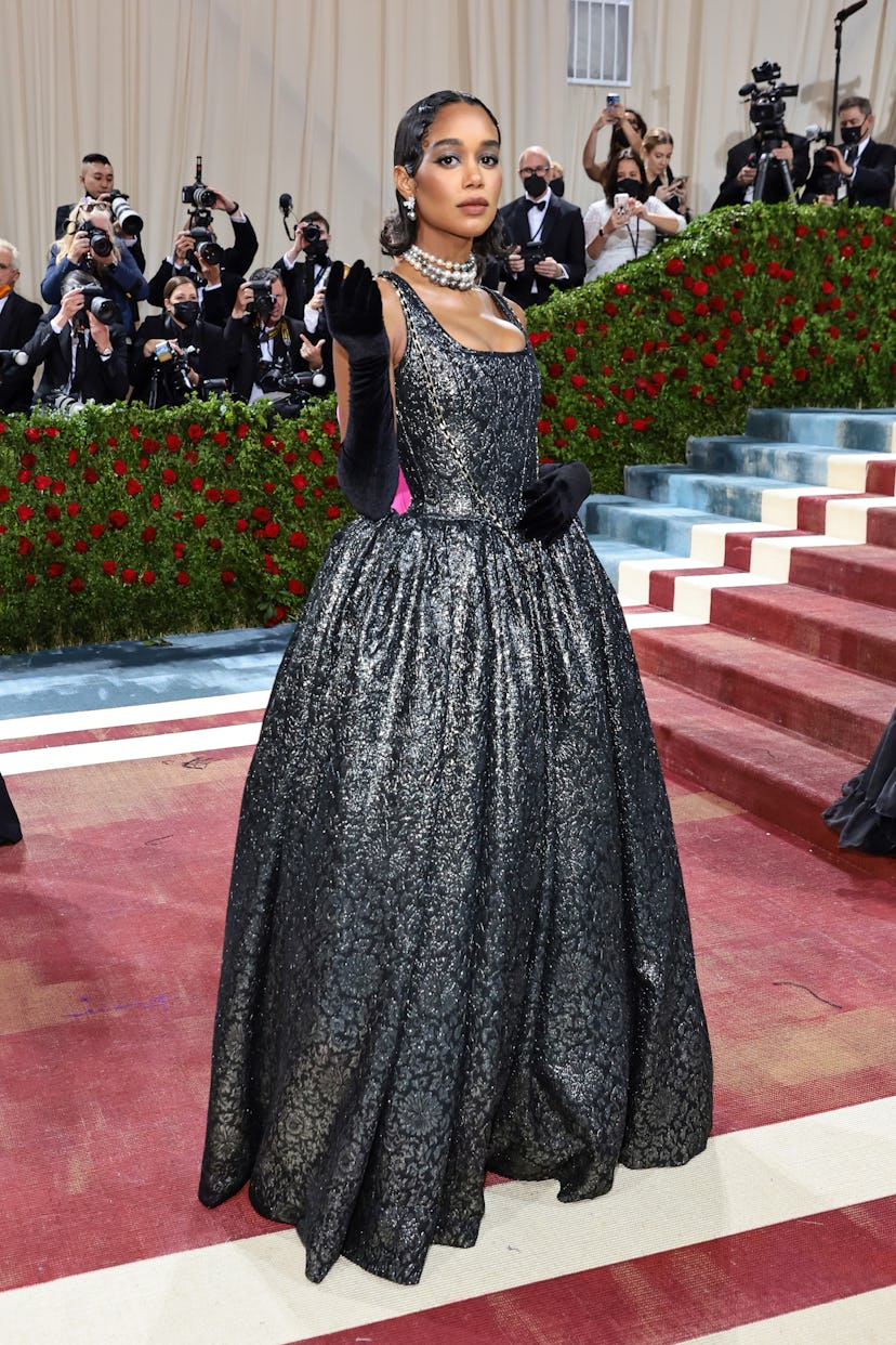 NEW YORK, NEW YORK - MAY 02: Laura Harrier attends The 2022 Met Gala Celebrating "In America: An Ant...