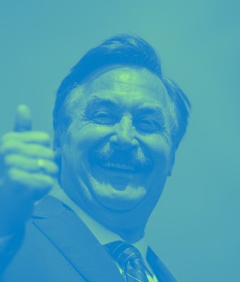 DELAWARE, OH - APRIL 23: Mike Lindell, political activist and CEO of MyPillow, attends a rally hoste...