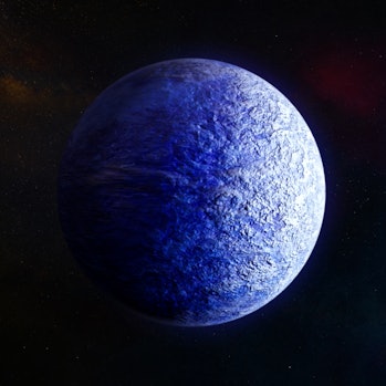 Illustration of HD 189733 b, an exoplanet in the V452 Vulpeculae binary star system, created on July...