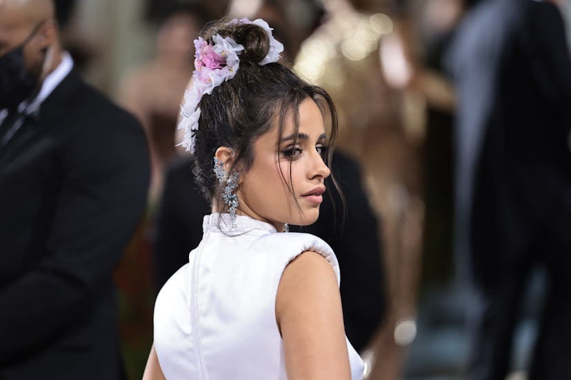 Camila Cabello's floral hairdo at the 2022 Met Gala.