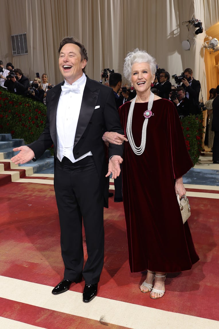 NEW YORK, NEW YORK - MAY 02: Elon Musk and Maye Musk attend The 2022 Met Gala Celebrating "In Americ...