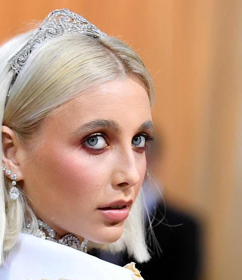 US YouTuber Emma Chamberlain arrives for the 2022 Met Gala at the Metropolitan Museum of Art on May ...