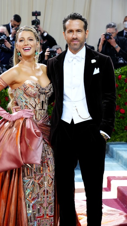 NEW YORK, NEW YORK - MAY 02: (L-R) Blake Lively and Ryan Reynolds attend The 2022 Met Gala Celebrati...
