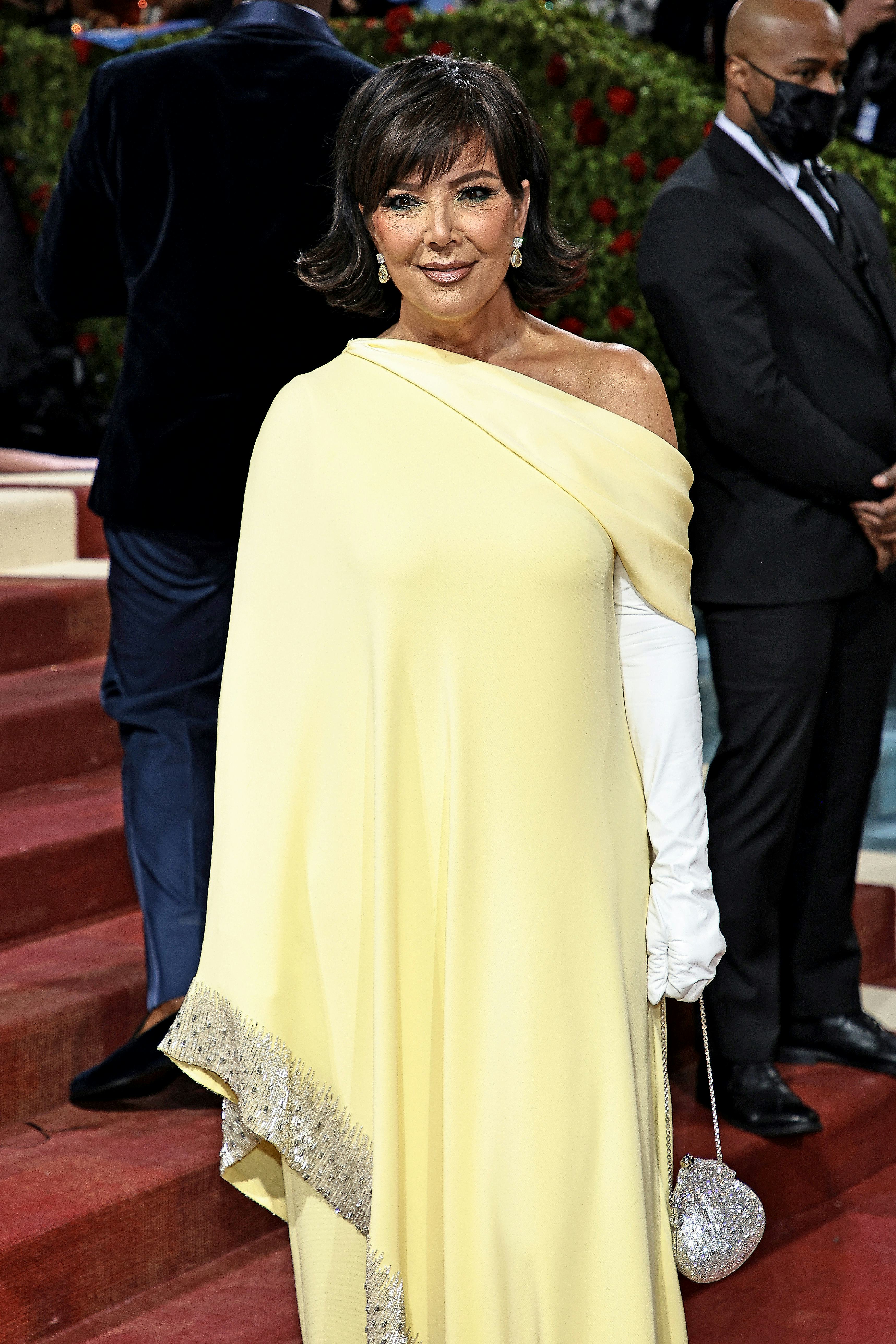 Kris Jenner at the 2022 Met Gala in a retro-style bob.