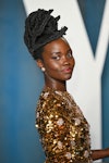 Lupita Nyong'o has dewy skin as she attends the 2022 Vanity Fair Oscar Party Hosted By Radhika Jones...