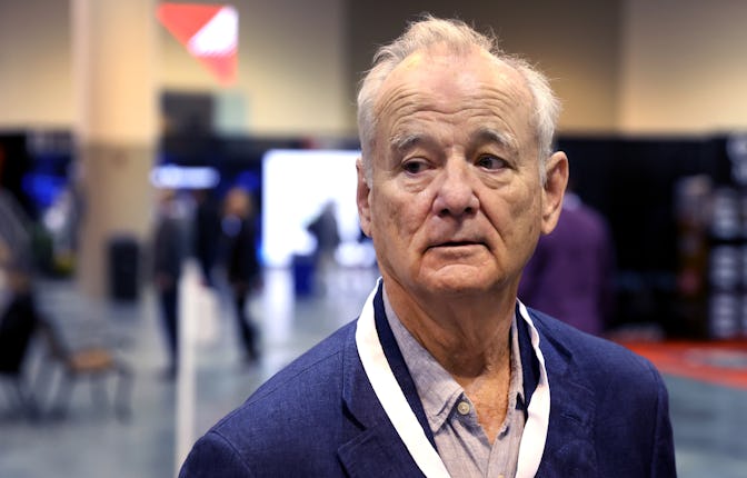 OMAHA, NEBRASKA - APRIL 30: Actor and comedian Bill Murray walks through the convention floor at th...