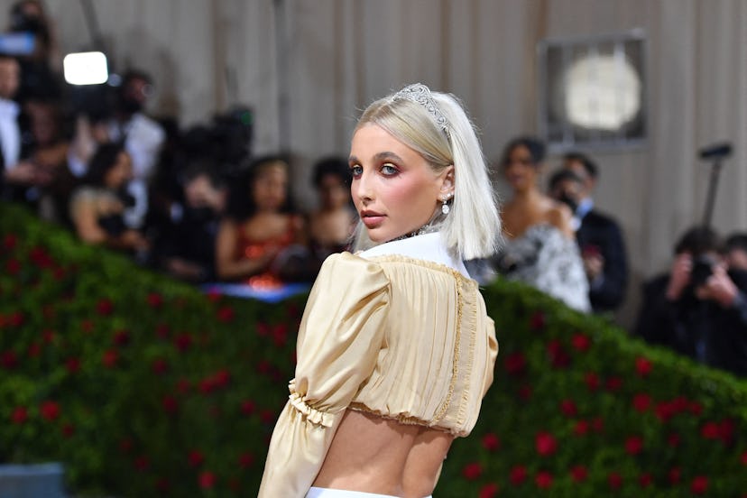 US YouTuber Emma Chamberlain arrives for the 2022 Met Gala at the Metropolitan Museum of Art on May ...