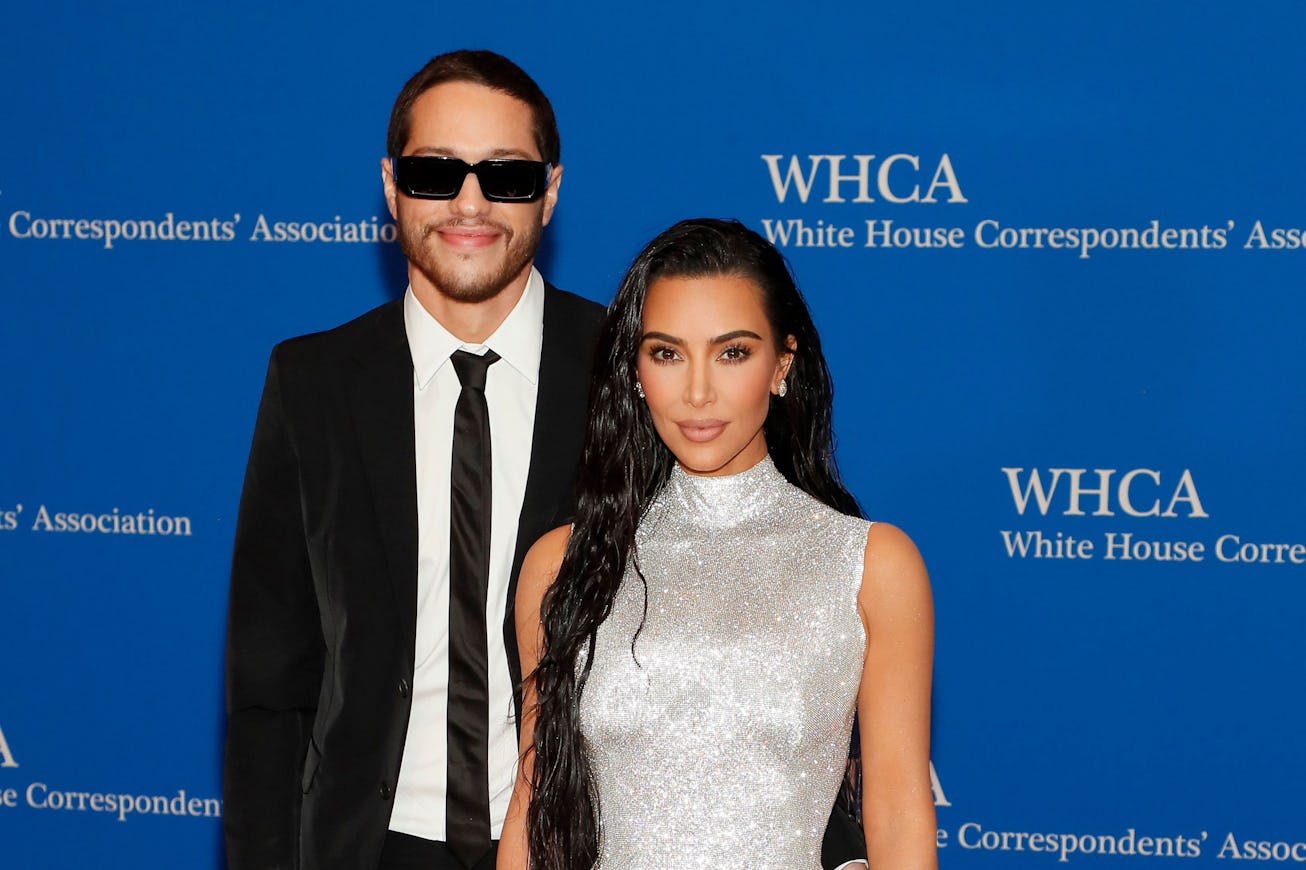 WASHINGTON, DC - APRIL 30: Pete Davidson and Kim Kardashian attend the 2022 White House Corresponden...