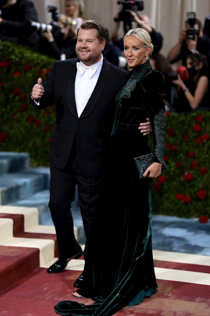 NEW YORK, NEW YORK - MAY 02: (L-R) James Corden and Julia Carey attend The 2022 Met Gala Celebrating...