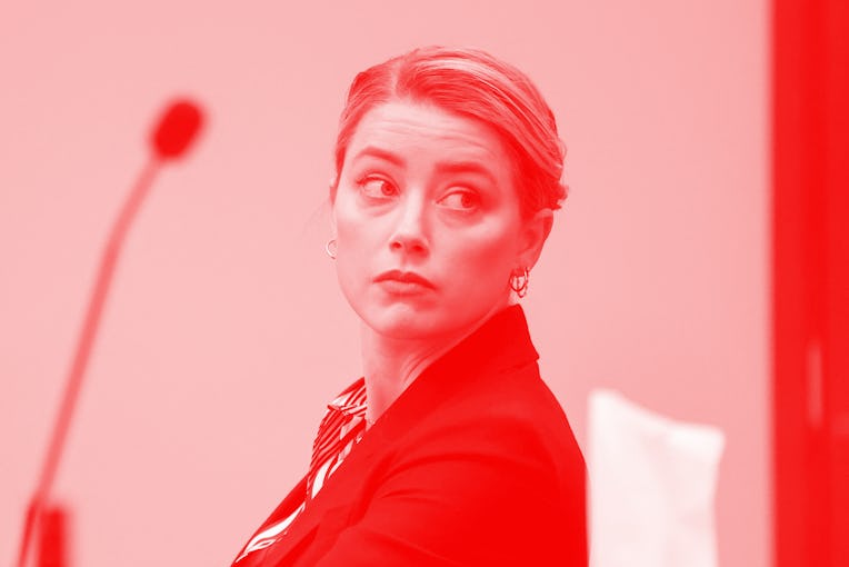 Actor Amber Heard attends her ex-husband Johnny Depp's defamation trial against her, at the Fairfax ...