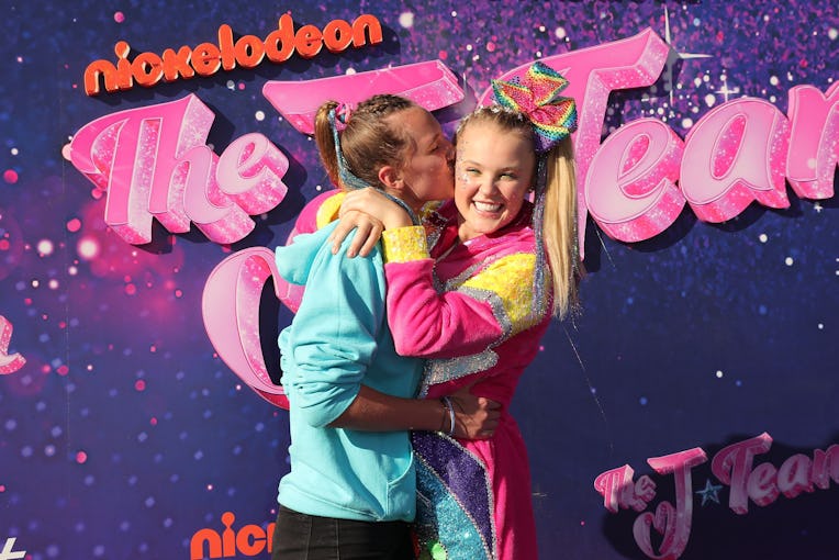 PASADENA, CALIFORNIA - SEPTEMBER 03: (L-R) Kylie Prew and JoJo Siwa attend a drive-in screening and ...