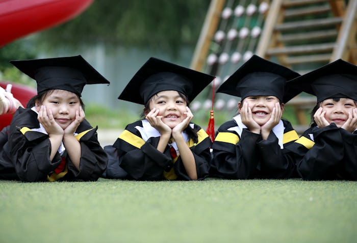 kids graduating kindergarten, kindergarten graduation instagram captions