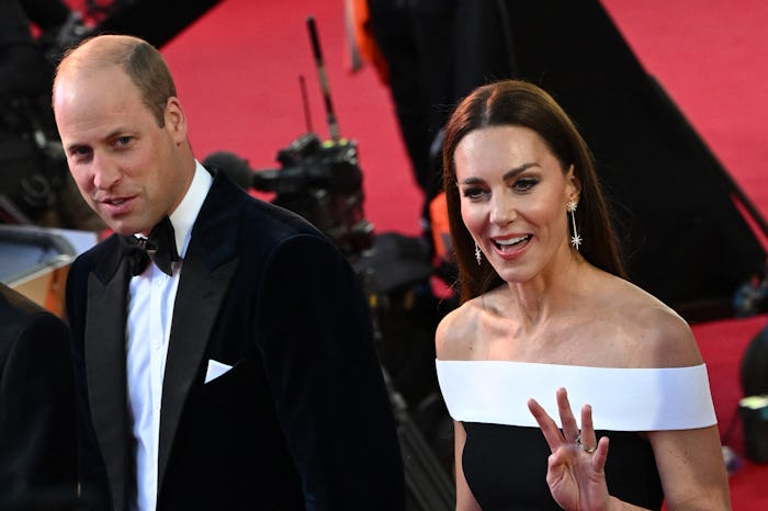Britain's Prince William, Duke of Cambridge, (L) and Britain's Catherine, Duchess of Cambridge, (R) ...