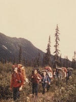 August 1975 - Hikers on a trail, Gates of the Arctic, Alaska. (Photo by: HUM Images/Universal Images...