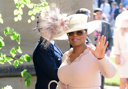 US presenter Oprah Winfrey arrives for the wedding ceremony of Britain's Prince Harry, Duke of Susse...