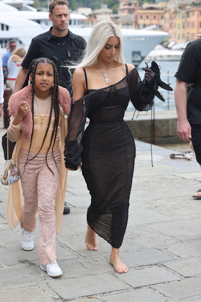 PORTOFINO, ITALY - MAY 21: Kim Kardashian and daughter North West arrive back in Portofino on May 21...