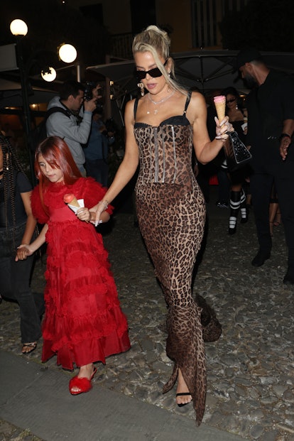 PORTOFINO, ITALY - MAY 20: Penelope Disick and Khloe Kardashian are seen out in Portofino on May 20,...
