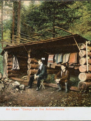 (Original Caption) An Open "Camp" in the Adirondacks (Photo by �� Rykoff Collection/CORBIS/Corbis vi...
