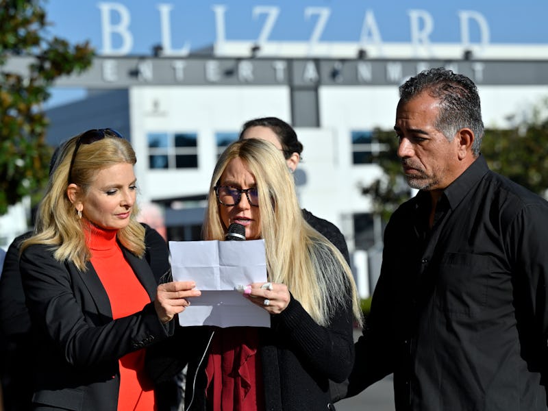 Irvine, CA - December 08: Blizzard Entertainment employee Christine (last name withheld), center, st...