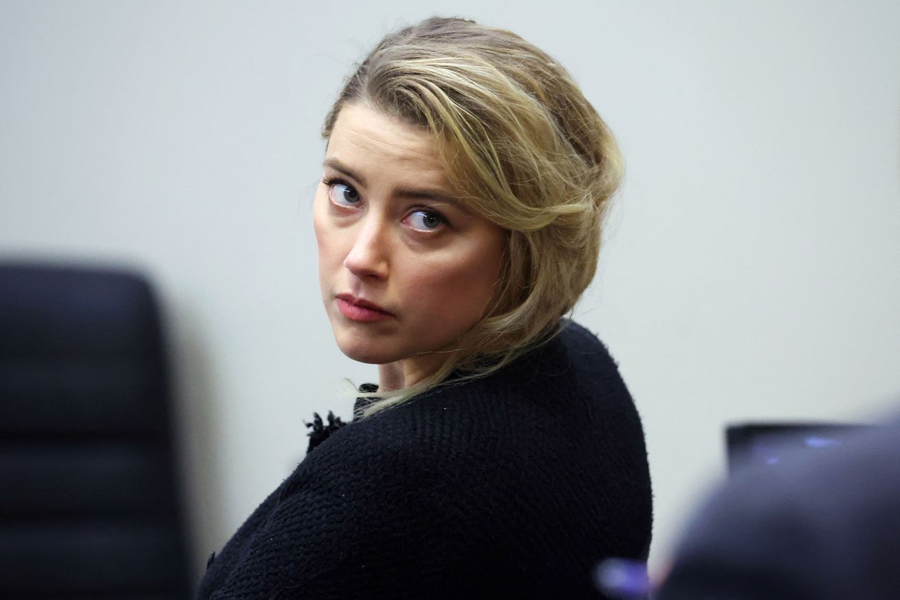 US actress Amber Heard during the 50 million US dollar Depp vs Heard defamation trial at the Fairfax...