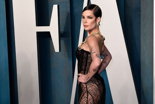 US singer Halsey attends the 2022 Vanity Fair Oscar Party following the 94th Oscars at the The Walli...