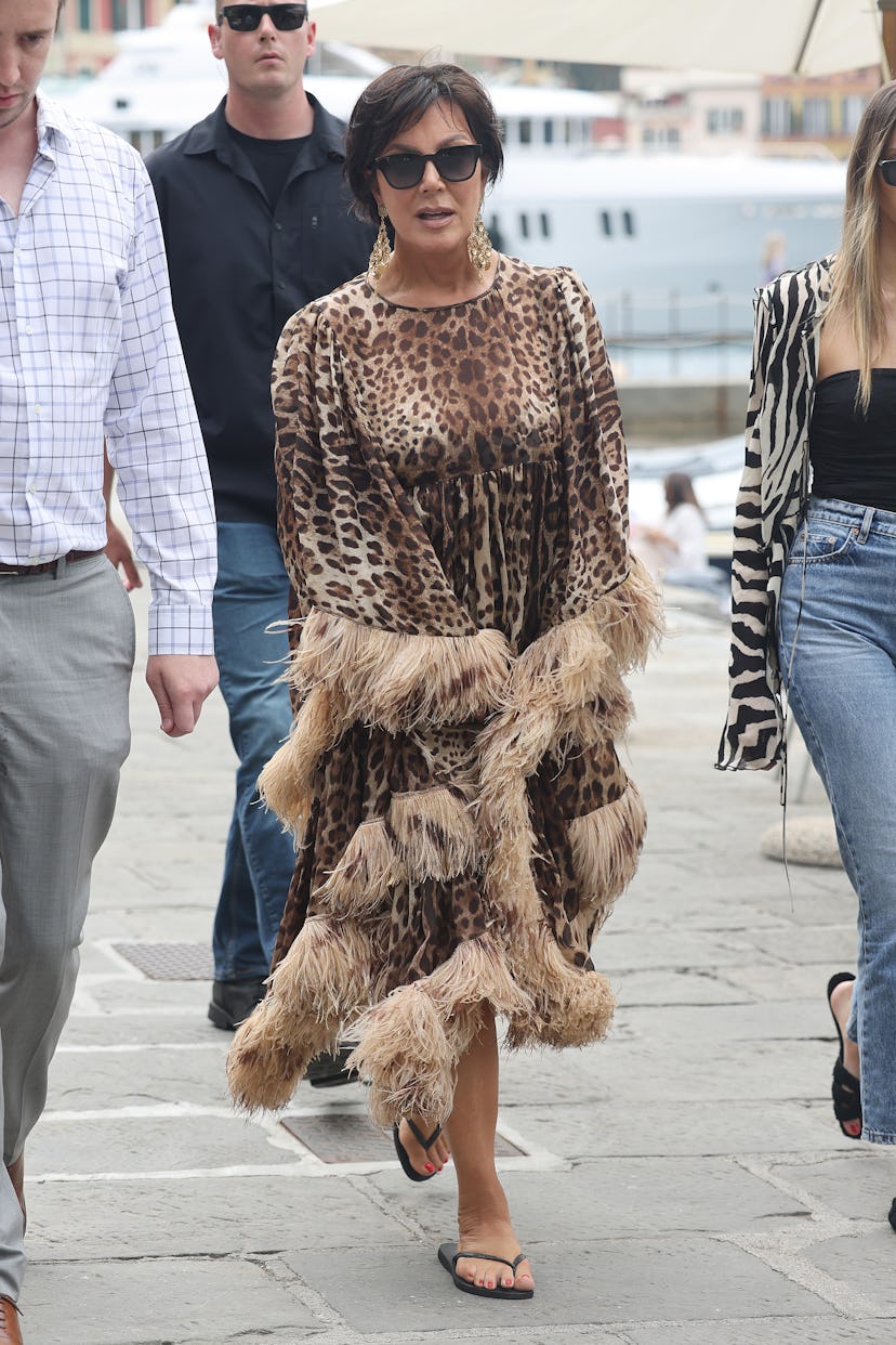 PORTOFINO, ITALY - MAY 21: Kris Jenner arrives back in Portofino on May 21, 2022 near Portofino, Ita...