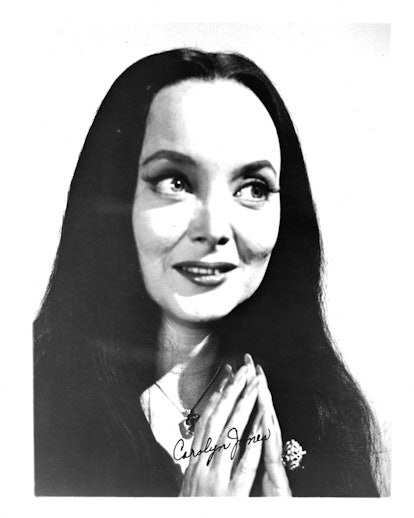 Actress Carolyn Jones poses for a portrait as Morticia Frump Addams in " The Addams Family" in circa...