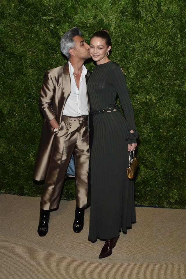 Tan France and Gigi Hadid attend the CFDA / Vogue Fashion Fund 2019 Awards — the pair have been bon...