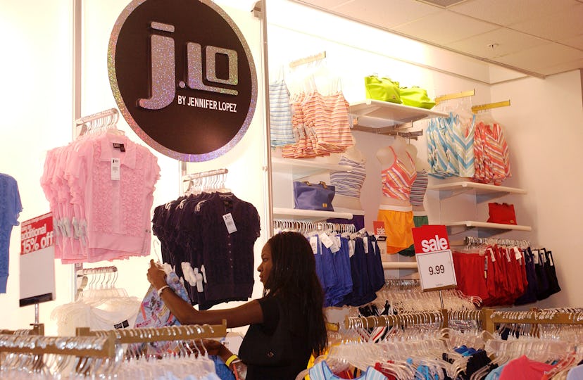 402803 01: A section of a Burdines store devoted to Jennifer Lopez's J. Lo line is the backdrop for ...
