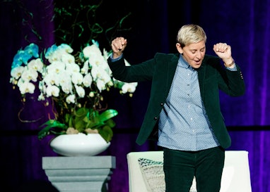 VANCOUVER, BC - OCTOBER 19:  Comedian Ellen DeGeneres seen onstage during "A Conversation With Ellen...
