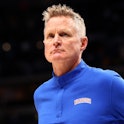 Steve Kerr gave an impassioned plea for gun control ahead of a game on Tuesday. Here, the head coach...