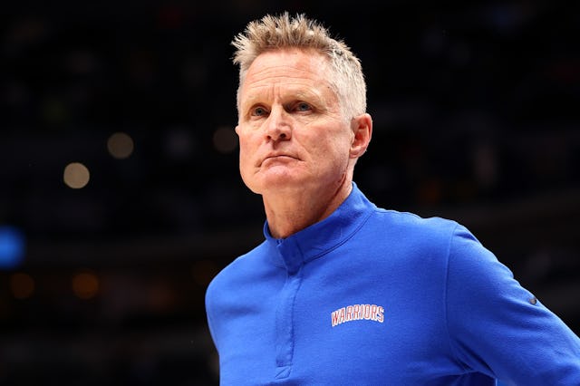 Steve Kerr gave an impassioned plea for gun control ahead of a game on Tuesday. Here, the head coach...