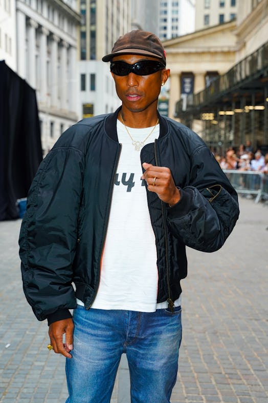 Pharrell Williams attends Balenciaga Spring 2023 at the New York Stock Exchange on May 22, 2022 in N...