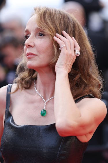 CANNES, FRANCE - MAY 21: Philippine Leroy-Beaulieu attends the screening of "Triangle Of Sadness" du...