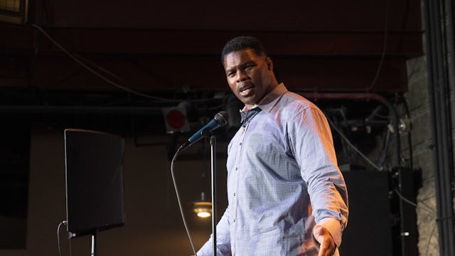 ATHENS, GA - MAY 23: Heisman Trophy winner and Republican candidate for US Senate Herschel Walker sp...