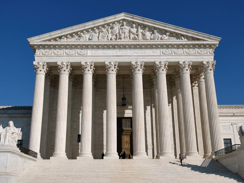 Washington, D.C., United States -- February 16, 2019: The main west entrance to the United States Su...