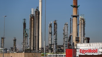ROTTERDAM,  - APRIL 21: A general view of Exxonmobil or Exxon Mobil refinery in the Port of Rotterda...