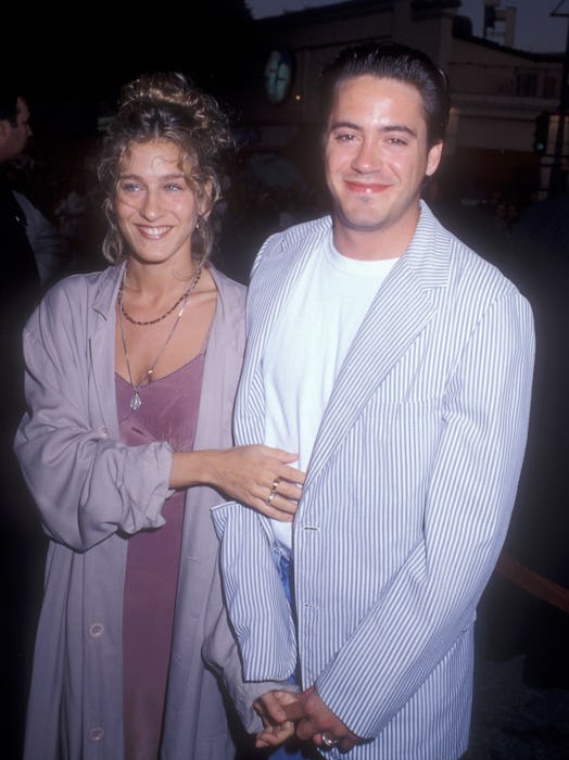 Sarah Jessica Parker and Robert Downey Jr. Wearing matching lilac shades