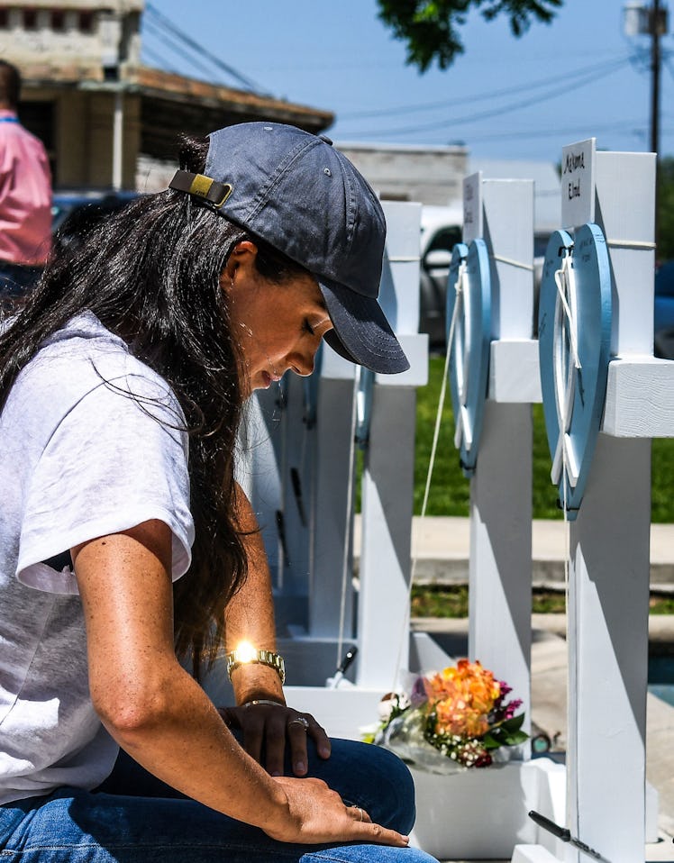 Photos of Meghan Markle's visit to the Uvalde after the school shooting.