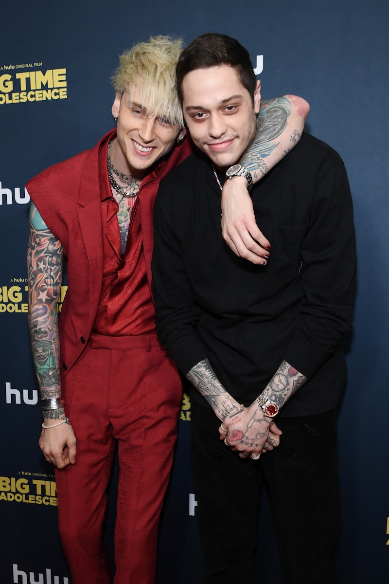 Machine Gun Kelly and Pete Davidson went to Sandra Bullock's Easter party. Photo via Getty Images