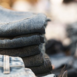 pile of folded jeans