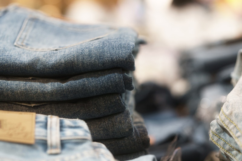 pile of folded jeans