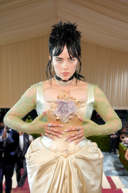 NEW YORK, NEW YORK - MAY 02: (Exclusive Coverage) Billie Eilish arrives at The 2022 Met Gala Celebra...