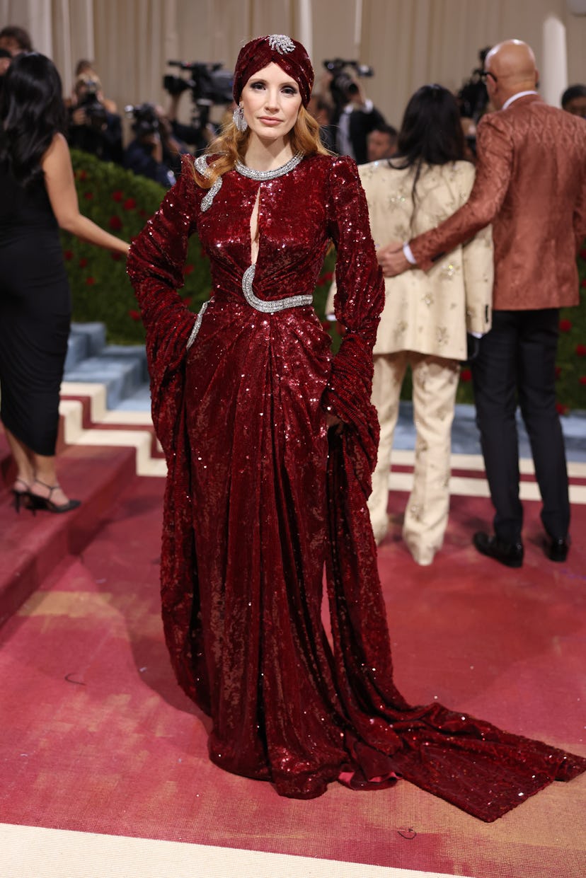 NEW YORK, NEW YORK - MAY 02: Jessica Chastain attends The 2022 Met Gala Celebrating "In America: An ...